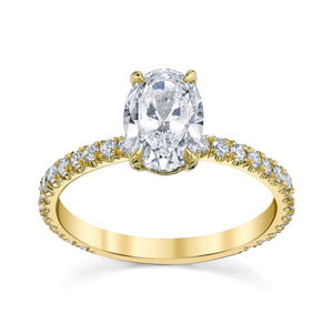 Custom Yellow Gold Oval Engagement Ring