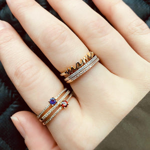 Delicate Pave Diamond Stacking Ring