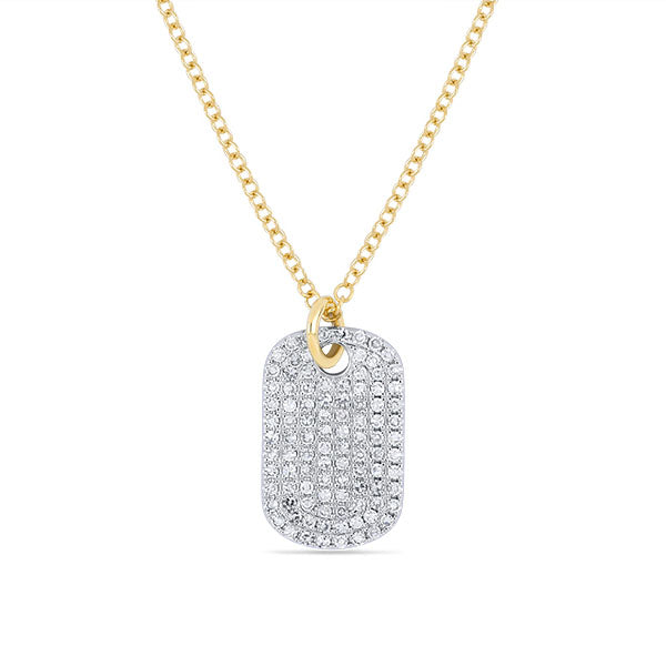 Diamond Dog Tag Necklace – SANDAK - Main Image
