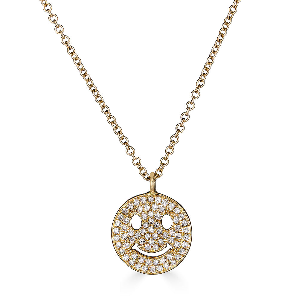 Smiley face diamond pendant Clearance
