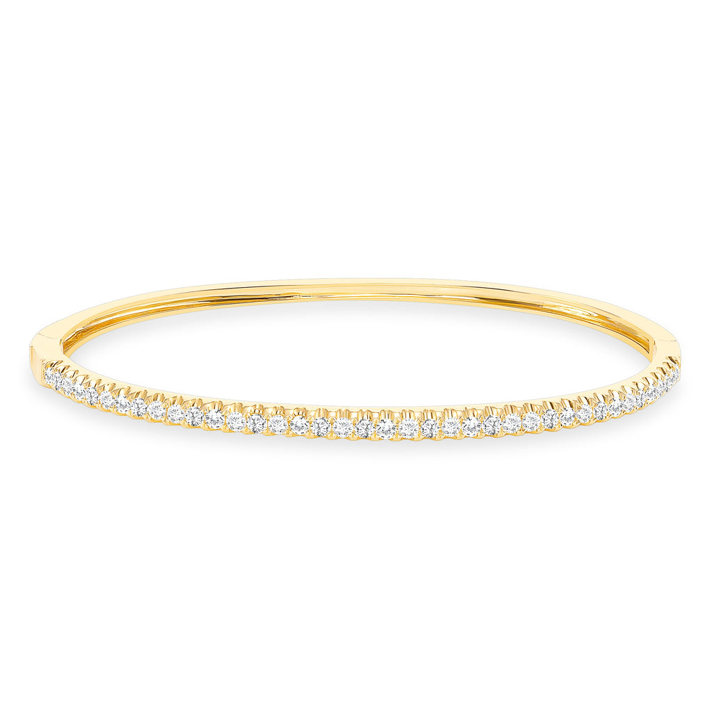 Eternity diamond bangle in 18K gold - SKU#: 30101 — Michael John