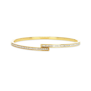 Baguette and Round Diamond Bangle