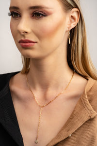 Pave Disc Diamond Lariat Necklace