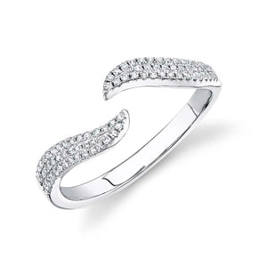 Pave Diamond Wave Ring - Gold Jewelry with .17ct Diamonds