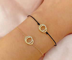 Diamond Love Knot Circle Bracelet