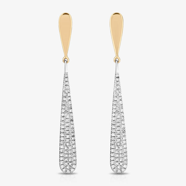 Ellani Stainless Steel Two Tone Filigree Drop Earrings - Westende Jewellers