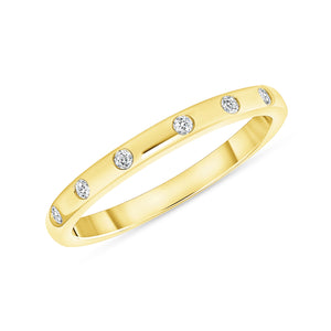Diamond Inlay Gold Band Ring
