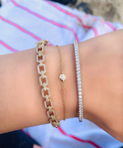 Bezel Set Diamond Everyday Line Bracelet/Anklet