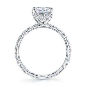 Custom White Gold Cushion Cut Diamond Engagement Ring