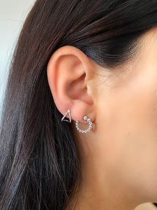 14K White Gold Modern Forward Facing Diamond Earrings