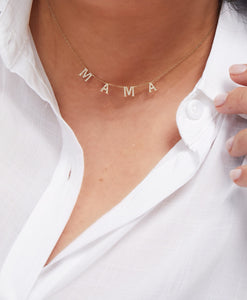 Diamond MAMA Frontal Necklace