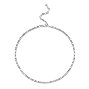 Adjustable Tennis Necklace - 14K White Gold, 2.49 Carat Diamonds