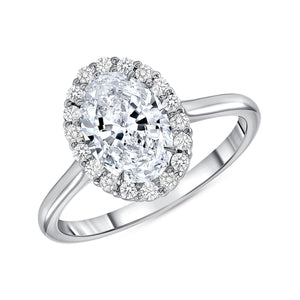 Custom Oval Lab Created Diamond Engagement Ring
