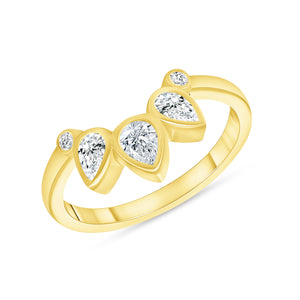 Custom Pear Shape Diamond Tiara Ring
