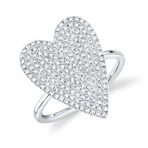 Diamond Pave Heart Statement Ring