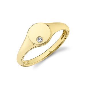 Gold Diamond Accent Signet Ring