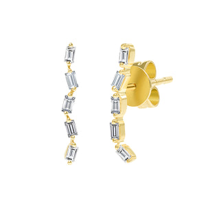 Sandak 14k Yellow Gold Baguette Diamond Ear Crawler Earring