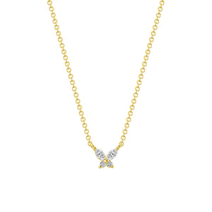 Sandak 14k Yellow Gold Delicate Diamond Butterfly Pendant necklace