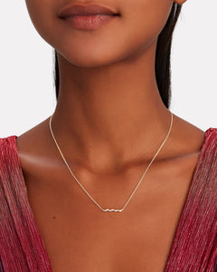 Delicate Baguette Diamond Bar Necklace