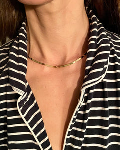 Classic Gold Herringbone Chain Necklace