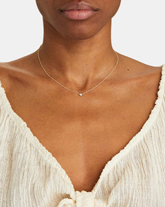 Bezel Set Diamond Dot Pendant Necklace