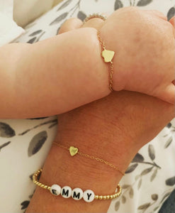 Gold Heart Mommy and Me Bracelet