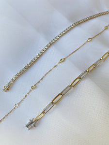 Two Tone Gold Diamond Link Bracelet