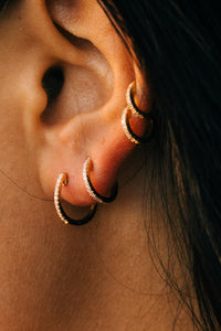 Pave Oval Huggie Hoop Earrings